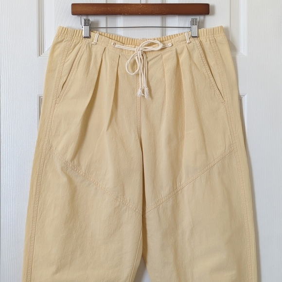 Liz Wear 90's Vintage High Waisted Relaxed Tapered Leg Soft Pants Pastel Yellow - Picture 2 of 12